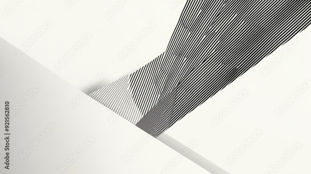 Fototapete abstract line art of geometric patterns, with a simple, clean background ideal for text addition