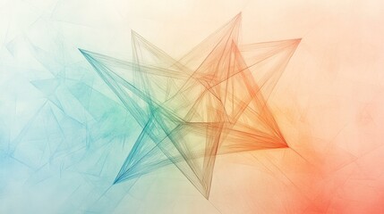 Abstract line drawing of a geometric star, set against a softly colored background for text addition