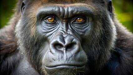Obraz premium A Gorilla's Gaze in Intimate Detail