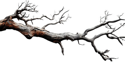 dead tree trunk in transparent background