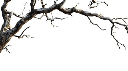 dead tree trunk in transparent background