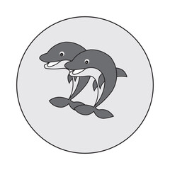 dolphin cartoon isolated on white