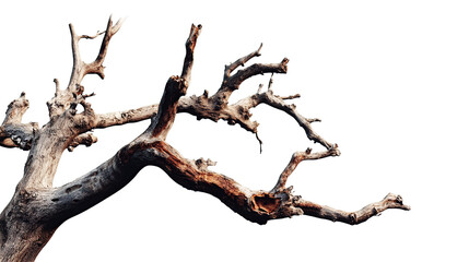 dead tree trunk in transparent background