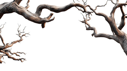 dead tree trunk in transparent background