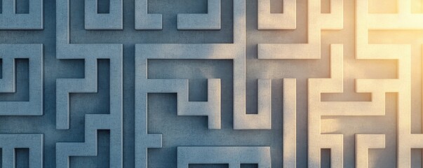 A captivating maze design with a soft glow, symbolizing complexity and the journey of finding one's way.