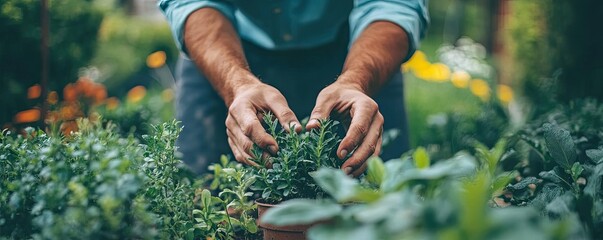 Person gardening and tending to plants, showcasing the therapeutic benefits of connecting with nature through self-care