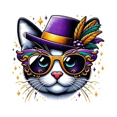 Cool Cat in Sunglasses and Hat