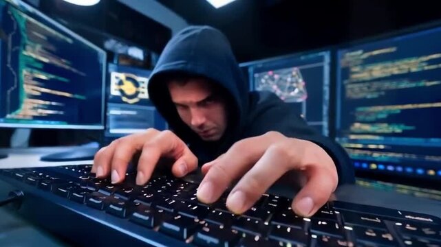 a haker and his computer