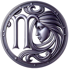 Virgo abstract figure belt buckle.