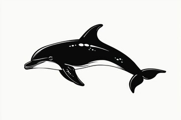 Fototapeta premium Black and White Dolphin Silhouette
