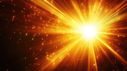 Fototapeta premium Abstract sunburst emerging from darkness, symbolizing the triumph of belief and the start of a new day