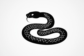 Black and White Snake Silhouette Illustration