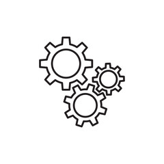 Gear, setting, cogwheel icon, Vector graphic linear illustration for web and app on white background..eps