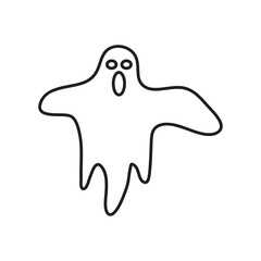 Ghost icon in trendy outline sign, Vector graphic simple illustration for web and app on white background..eps