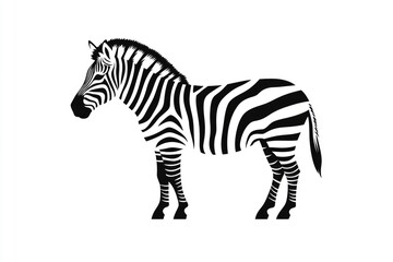 Naklejka premium Black and White Zebra Silhouette
