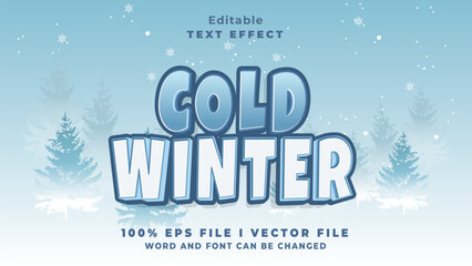 editable cold winter text effect.typhography logo