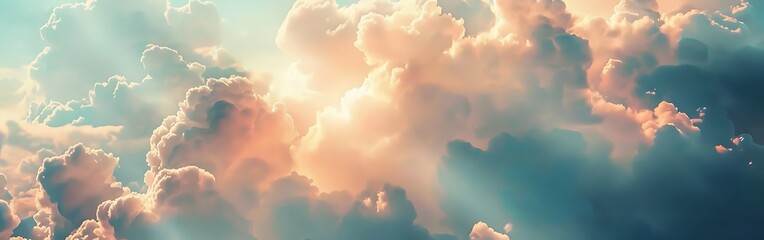 Empty podium on blue sky background with clouds and sun