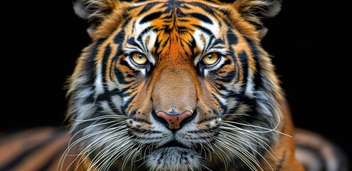 Half-body tiger with white background