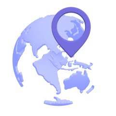 Geo mark pointer on planet earth. Navigation concept