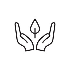 Hands, leaf icon. mother earth day icon vector flat black illustration on white background..eps