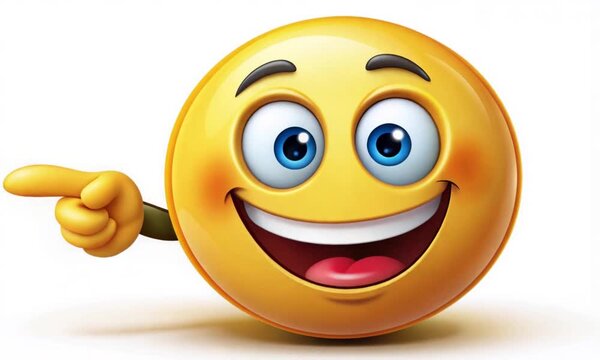 3D Smiley Face with Cheerful Expression

