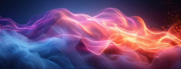 Obraz premium Abstract, Glowing, Swirling, Colorful, Digital Art