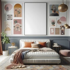 Modern Bedroom Interior Design with Minimalist Wall Art