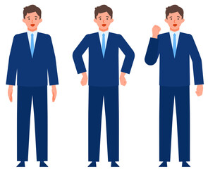 Working man. Concept for Problem Solving. Man cartoon character. People face profiles avatars and icons. Close up image of Problem Solving man.