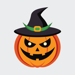 Colorful Halloween Pumpkin Vector Illustration . Spooky Seasonal Design
