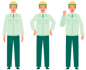 Working man. Concept for Problem Solving. Man cartoon character. People face profiles avatars and icons. Close up image of Problem Solving man.