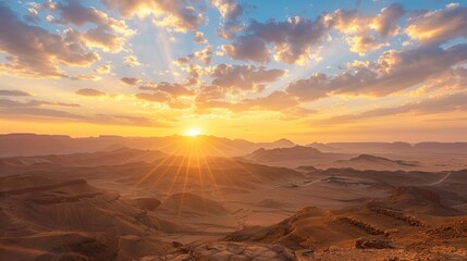 Fototapeta premium Golden Desert Sunset