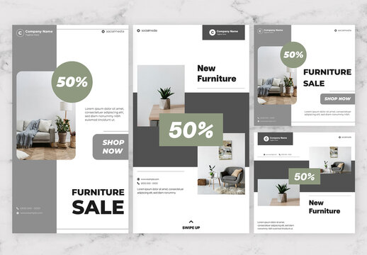 Gray And Green Modern Clean Story & Post