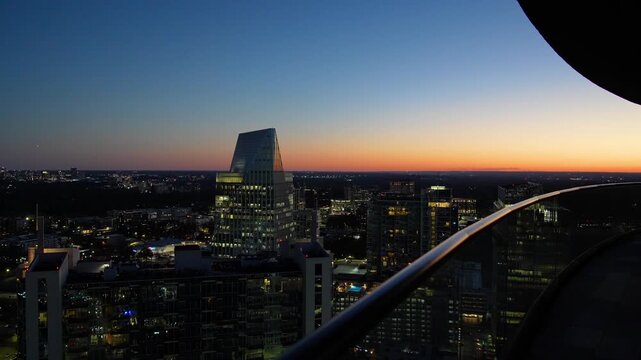 Buckhead Atlanta, Georgia penthouse view at dusk.