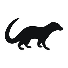 Illustration of Mongoose silhouette isolated