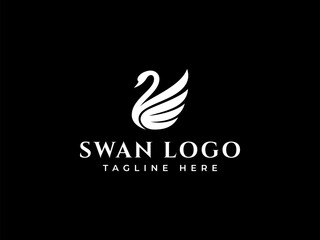 swan logo vector illustration logo template © Rezaalfarid204