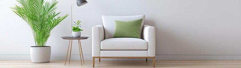 Elegant reading nook with a comfortable armchair, side table, and sophisticated decor