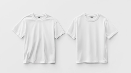 Two White T-shirts on a White Background