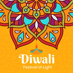 hand drawn diwali festival of light illustration design