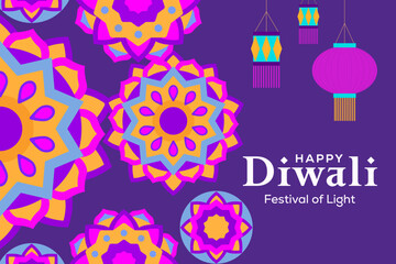 illustration background for happy diwali festival of light