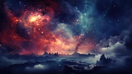 Naklejka premium beautiful space, galaxy background