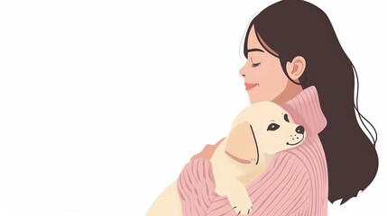 Korean woman with a puppy looking affectionate whi 81 1148 woman, beauty, fashion, hair, model, face, glamour, makeup, red, person, people, art, make-up, hat, lips, skin, hairstyle, lady, flower, cosm