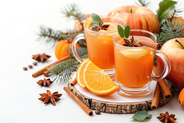 Poison apple cider, Halloween drink, cafe style, watercolor illustration, isolated on white background