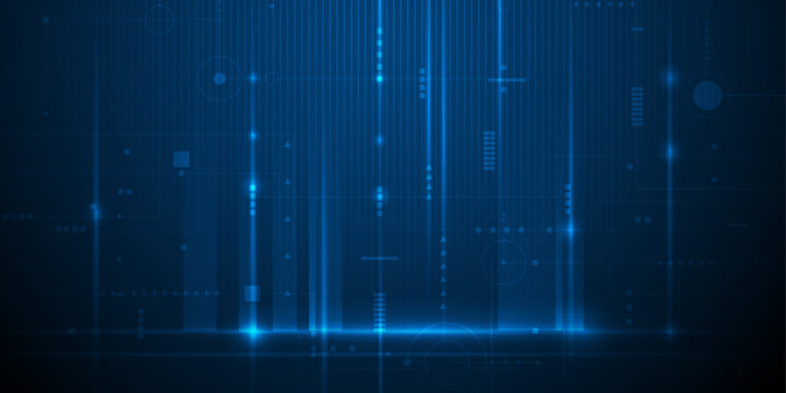 Vector abstract lines pattern design and light effect. High speed movement and motion blur over dark blue background. Illustration futuristic, Cyber hi tech connection technology, cyberspace concept.
