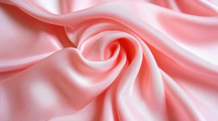 Obraz premium Lush pale pink silk fabric is beautifully arranged in soft, flowing curves, ideal for creative applications