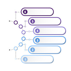 Fototapeta premium Blue tone circle infographic with 6 steps, process or options.