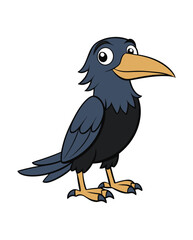 A crow cartoon character design illustration