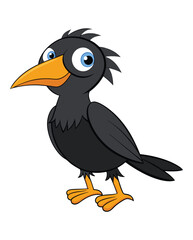 A crow cartoon character design illustration