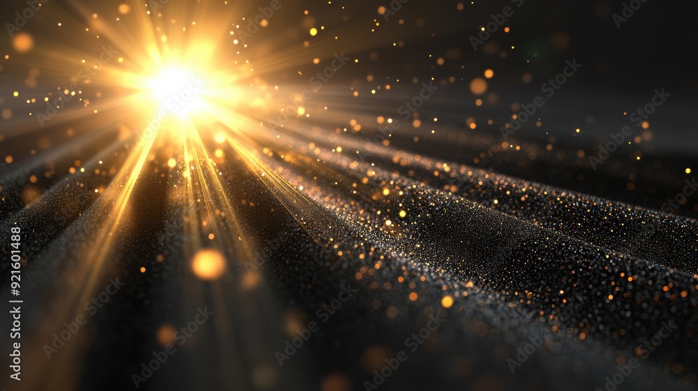 Poster sunlight streams through, creating a mesmerizing effect with dancing dust particles