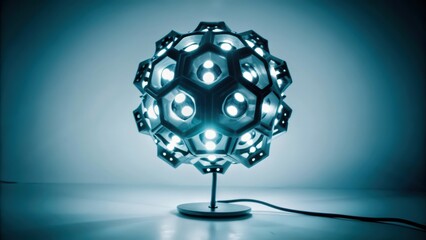 Modern Geometric Lamp with Illuminated Hexagonal Panels