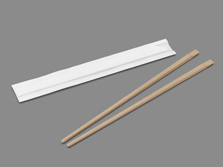 Realistic White Blank Chopstick Mockup 3D